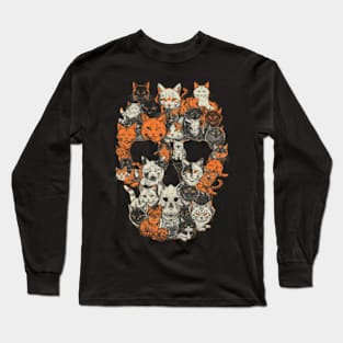 Cat Skull Ceramics Long Sleeve T-Shirt